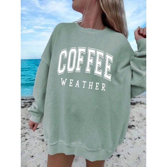 WILA Sweaters - coffee weather sage green sweatshirt